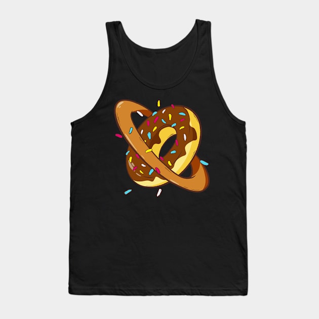 Planet Donut Space Funny Donut Lover Tank Top by Foxxy Merch